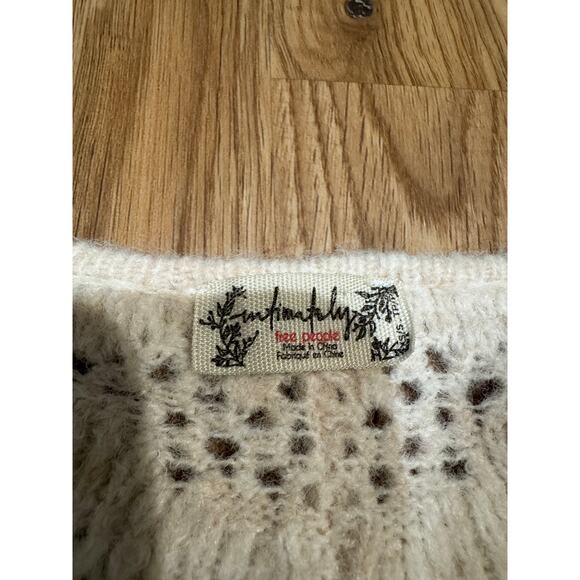 FREE PEOPLE Pointelle Ivory Pullover Oversized Sweater Size XS/S - Picture 5 of 11